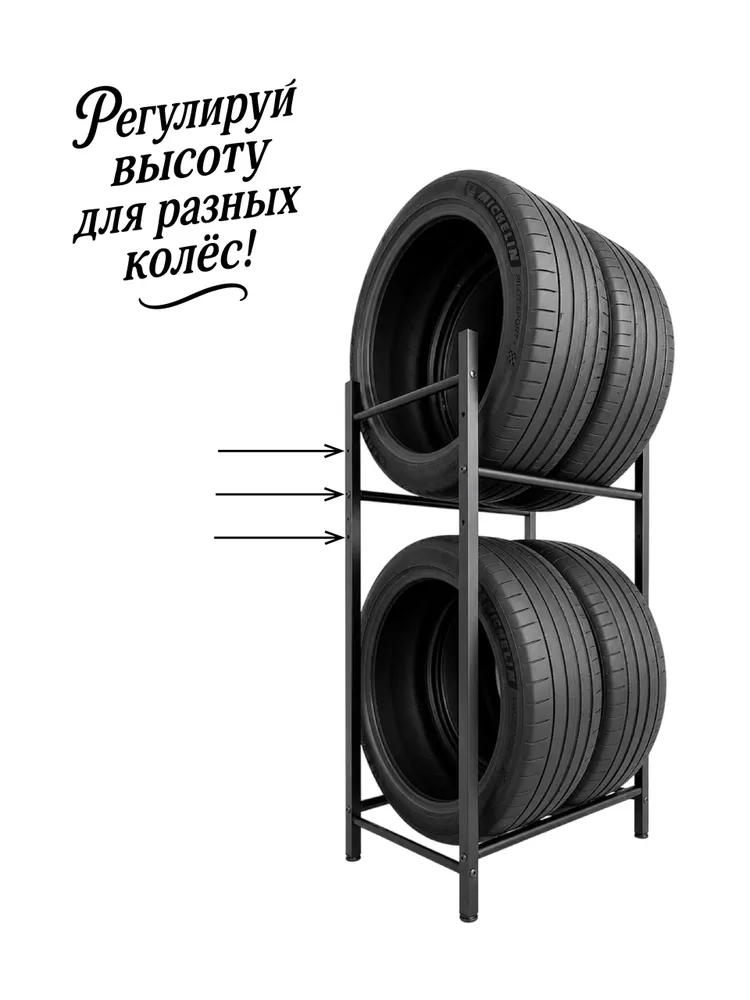 Стеллаж для хранения колес и шин (4 места), R13-R22 — фото 4